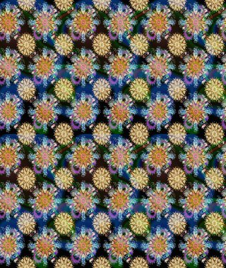 Çiçek deseni. Raster illüstrasyonu. Chichi 'nin kumaş kalıbını çiz. Renkli Bahar Teması eskiz kalıbı. Düz Çiçek Elementleri Tasarımı.