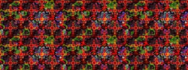 Vadinin çiçekleri kahverengi renklerde. Soyut etnik raster çizim kalıbı. Çiçekler..