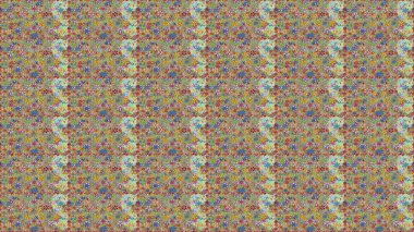 Çiçek süsü ile kusursuz desen. Raster illüstrasyonu. Tarafsız ve yeşil renkte çiçekler.