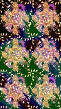 Sevimli çiçek raster deseni. Düz Çiçek Elementleri Tasarımı. Renkli Yaz Temalı eskiz kalıbı. Modaya uygun kumaş deseni.