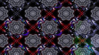 Raster - stok. Siyah çiçekli eskiz deseni, suluboya çiçek deseni, sevimli çiçek, duvar kağıdı, kart veya kumaş için fayanslı.