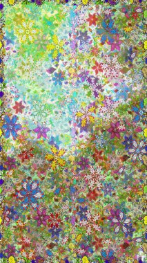 Çiçeksiz desenli arka plan, yaz çiçekleri. Düz Çiçek Elementleri Tasarımı. Tarafsız ve yeşil renklerde çiçekler. Renkli Bahar Teması Kusursuz Arkaplan.