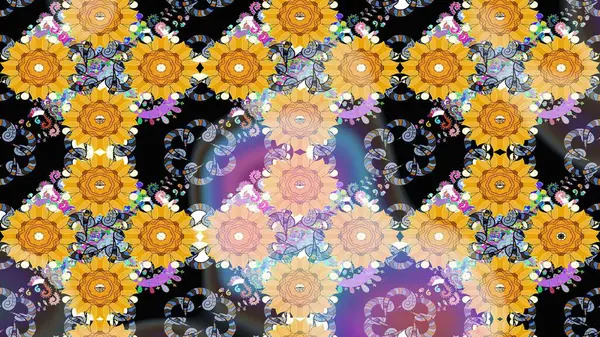 Nazik, sevimli çiçek arkaplanı. Sarı renkli çiçekler. Raster çiçek desenli ve çiçekli..