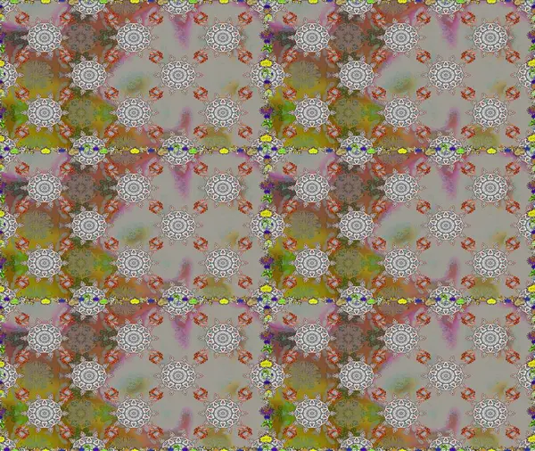 Çiçekli yaz çiçekleri. Moda baskıları için zarif bir şablon. Kusursuz. Motley illüstrasyonu. Küçük çiçekte güzel bir desen. Küçük renkli çiçekler..