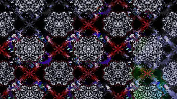 Raster - stok. Siyah çiçekli eskiz deseni, suluboya çiçek deseni, sevimli çiçek, duvar kağıdı, kart veya kumaş için fayanslı.