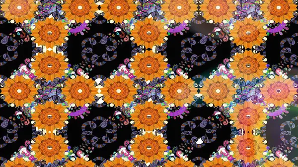 Çiçekler suluboya şeklinde turuncu renkte. Turuncu renkli çiçekli çiçek deseni çiz.