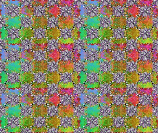 Düz Çiçek Elementleri Tasarımı. Sevimli çiçek raster deseni. Yeşil ve gri renkli çiçekler. Kusursuz Renksiz Bahar Teması Kusursuz Arkaplan.