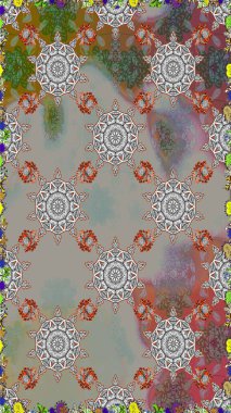 Hediye ambalaj kağıdı, tebrik kartları, posterler ve pankart tasarımı. Raster düz çiçekleri pürüzsüz desen. Gri ve nötr renkte çiçekler.