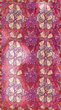 Dekorasyon ve tasarım için güzel bir desen. Moda baskısı. Ton halinde. Çiçeğin suluboya çizimlerinin mükemmel deseni. Suluboya desensiz çiçek buketi.