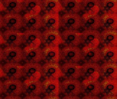 Kırmızı renkte manzaralı çiçek deseni. Üst manzara, yumuşak stil. Sevgililer günü ve tebrik kartı konsepti için şık bir davetiye. Çiçek kompozisyonu, el boyası, hassas şablon..