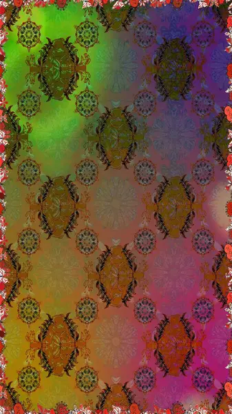 Raster suluboya çiçek deseni, narin çiçekler, kahverengi ve yeşil çiçekler, tebrik kartı şablonu. Güzel kumaş deseni.