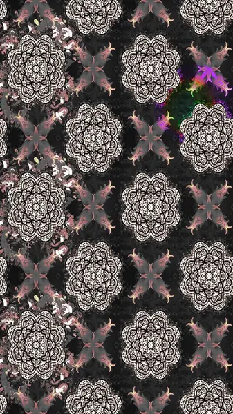 Renkli Bahar Teması eskiz kalıbı. Düz Çiçek Elementleri Tasarımı. Süslü kumaş deseni. Raster illüstrasyonunda çiçek deseni çizimi.