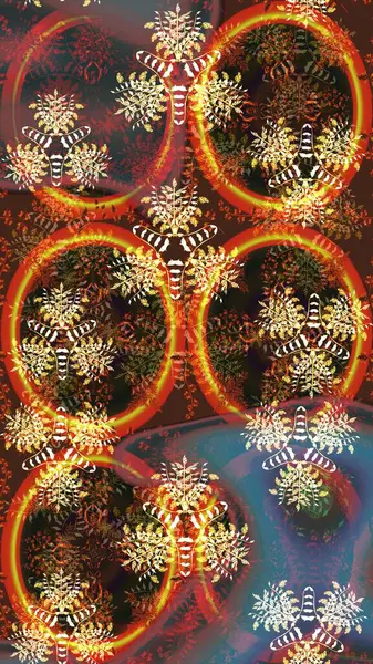 Raster illüstrasyonundaki çiçek desenli çizim. Suluboya tarzında kahverengi renkte çiçekler.