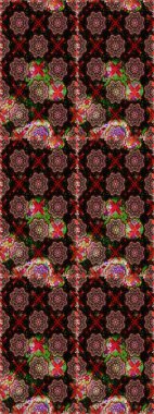 Kusursuz bir geçmişi var. Tomurcukları papatya çiçekleri olan sevimli bir çiçek deseni. Kumaş, tekstil, duvar kağıdı baskısı için. Eski usul. Miles Fleur, süslü püslü bir süs. Raster illüstrasyonu.