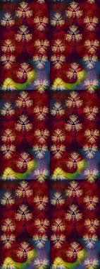 Düz Çiçek Elementleri Tasarımı. Kırmızı ve kahverengi renkte çiçekler. Raster illüstrasyonundaki çiçek desenli çizim. Renkli Bahar Teması çizim şablonu.