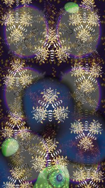 Raster illüstrasyonu. Gri ve kahverengi renkli şirin çiçekler. Moda baskısı, albüm, ambalaj kağıdı ve duvar kağıdı için zarif dekoratif süslemeler. Küçük çiçekli basit bir çiçek çizimi..