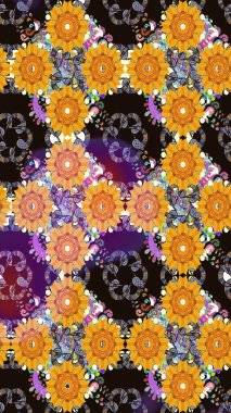 Küçük çiçekteki sevimli çiçek deseni. Sarı renkte çiçekler.