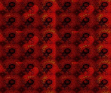 Kırmızı renkte manzaralı çiçek deseni. Üst manzara, yumuşak stil. Sevgililer günü ve tebrik kartı konsepti için şık bir davetiye. Çiçek kompozisyonu, el boyası, hassas şablon..