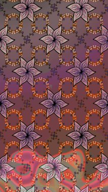 Parlak renkli çiçekleri ve kahverengi ve mor renkli yaprakları olan harika bir çiçek deseni. Halk tarzı. Modern çiçek arkaplanı. Moda baskıları için zarif bir şablon.