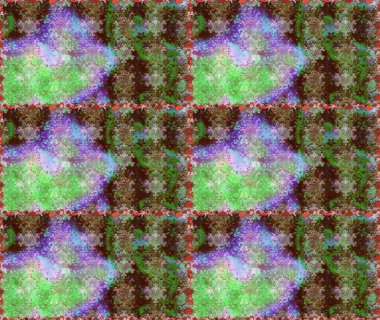 Düz Çiçek Elementleri Tasarım Raster illüstrasyonu. Yeşil renkte çiçekler. Renkli Bahar Temalı, pürüzsüz bir arka plan. Çiçekli, suluboya desenli kusursuz çiçek deseni.