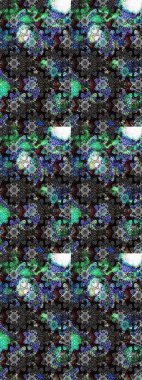 Raster Illustrasyon 'daki Çiçek Deseni' nin son moda çizimi. Siyah renkli çiçekler. Renkli Yaz Temalı eskiz kalıbı. Düz Çiçek Elementleri Tasarımı.