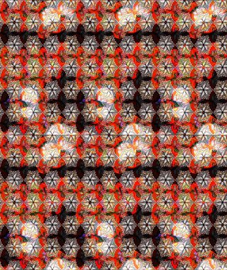 Kahverengi renkte çok kahverengi, zarif küçük çiçekler ve komik böcekler, raster desen, illüstrasyon.