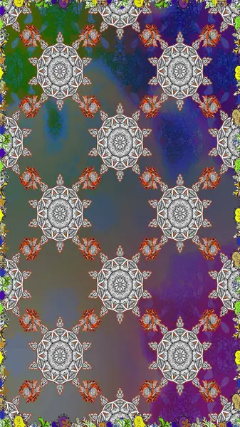 Raster illüstrasyonu. Gri ve kahverengi renkli çiçekler. Çiçeksiz desenli arka plan, vuruşlar, sıçramalar, yaz çiçekleri..