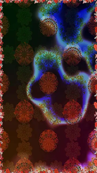 Kahverengi ve gri renkli çiçekler. Kusursuz çiçek deseni duvar kâğıdı olarak kullanılabilir. Raster illüstrasyonu.