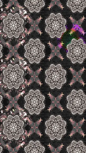 Renkli Bahar Teması eskiz kalıbı. Düz Çiçek Elementleri Tasarımı. Süslü kumaş deseni. Raster illüstrasyonunda çiçek deseni çizimi.