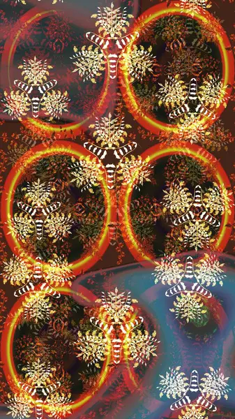 Raster illüstrasyonundaki çiçek desenli çizim. Suluboya tarzında kahverengi renkte çiçekler.