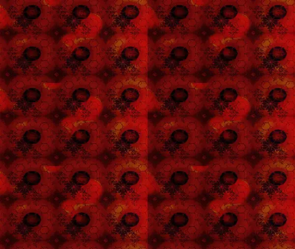 Kırmızı renkte manzaralı çiçek deseni. Üst manzara, yumuşak stil. Sevgililer günü ve tebrik kartı konsepti için şık bir davetiye. Çiçek kompozisyonu, el boyası, hassas şablon..