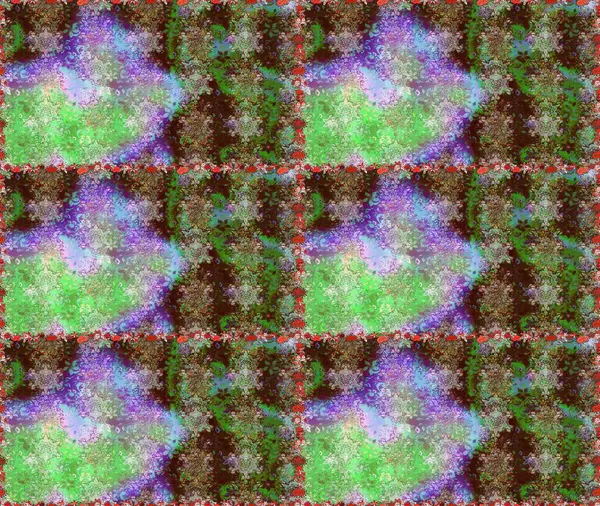 Düz Çiçek Elementleri Tasarım Raster illüstrasyonu. Yeşil renkte çiçekler. Renkli Bahar Temalı, pürüzsüz bir arka plan. Çiçekli, suluboya desenli kusursuz çiçek deseni.