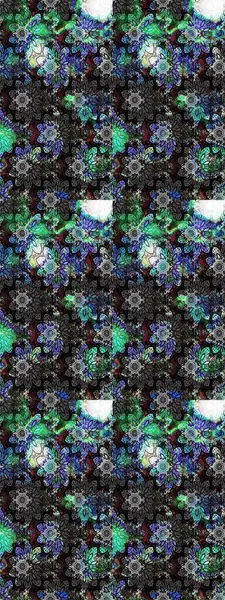 Raster Illustrasyon 'daki Çiçek Deseni' nin son moda çizimi. Siyah renkli çiçekler. Renkli Yaz Temalı eskiz kalıbı. Düz Çiçek Elementleri Tasarımı.