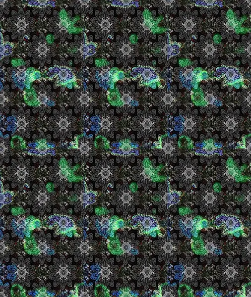 Şirin çiçekler. Raster Moda kumaş deseni. Çizgi çizimi deseni.