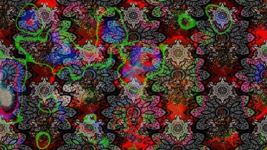 Taslak dekoratif arka plan, çiçek mandala. Siyah renklerde. Raster illüstrasyonu. Çiçek..