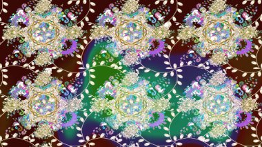 Çiçekli karalama şeklinde Raster çiçek deseni. Kahverengi renkli çiçekler. Nazikçe, güzel çiçek arkaplanı..