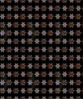 Elle boyanmış suluboya resim çizimleri, çiçekler ve bitkiler. Siyah renkte çiçekler.