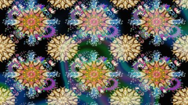 Renkli Bahar Teması eskiz kalıbı. Düz Çiçek Elementleri Tasarımı. Raster illüstrasyonu. Mavi renkte zarif çiçek buketi suluboya.