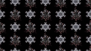 Çiçek desenli çizim. Raster illüstrasyonu. Raster illüstrasyonu. Siyah renkli çiçekler. Asya tekstil tarzında.