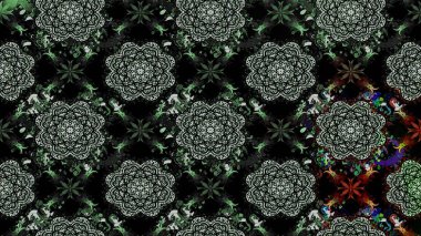 Düz Çiçek Elementleri Tasarımı. Sevimli çiçek raster deseni. Siyah renkli çiçekler. Renkli Yaz Teması çizim şablonu.