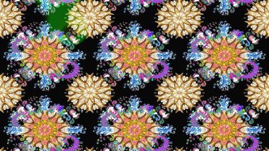 Küçük çiçekteki sevimli çiçek deseni. Tony 'nin kumaş kalıbını çiz. Modaya uygun kumaş deseni. Raster illüstrasyonu.