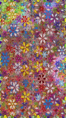 Kahverengi ve kırmızı renkte çiçekler. Çiçeklerle kusursuz desen. El çizimi. Suluboya çizimi.