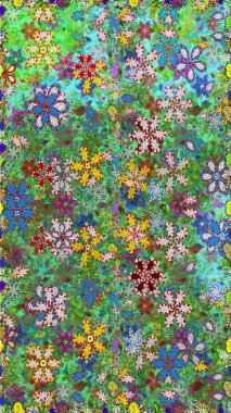 Küçük yabani çiçeklerdeki kusursuz halk desenleri. Özgürlük stili Millefleur 'lar. Taşralı şıklığı. Tekstil, duvar kağıdı, kapaklar, yüzey, baskı, hediye paketi, hatıra defteri, dekupaj için çiçek çayırı arka planı.