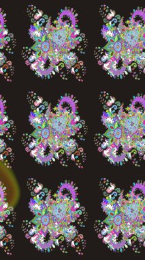 Hediye ambalaj kağıdı, tebrik kartları, posterler ve pankart tasarımı. Raster düz çiçek çizim deseni. Gri renkli çiçekler.