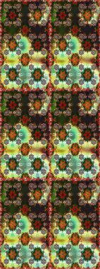 Kusursuz dekoratif arka plan, çiçek mandala. Raster illüstrasyonu. Kahverengi renklerde. Çiçek..