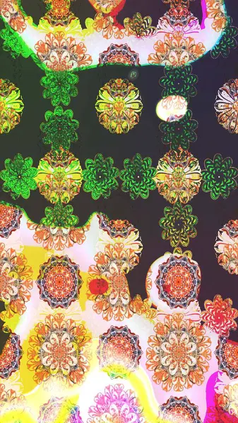 Yumuşak pamuk tasarımı. Klasik çiçek desenli. Yumuşak fayans. Paketleme, tekstil, duvar kâğıdı için çiçek eskizi. Raster taze dokusu.