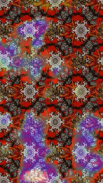 Çiçek arkaplan. Raster illüstrasyonu. Çiçek duvar kâğıdı. Renkli çizim kalıbı. Kahverengi renkli şirin tekstil.