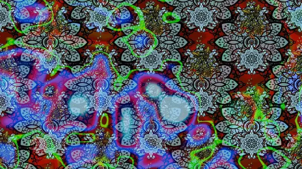 Hoş bir çiçek geçmişi var. Güzel kumaş deseni. Küçük bir çiçekte eskiz deseni. Raster illüstrasyonu.