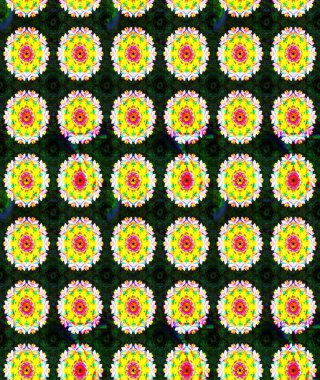 Sarı renkli güzel bir tekstil. Raster illüstrasyonu. Suluboya çiçekli çiçek deseni.