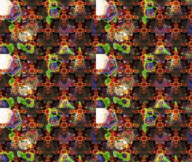 Düz Çiçek Elementleri Tasarımı. Kahverengi renkli çiçekler. Çiçekli eskiz çizimi. Renkli Yaz Teması çizim şablonu.